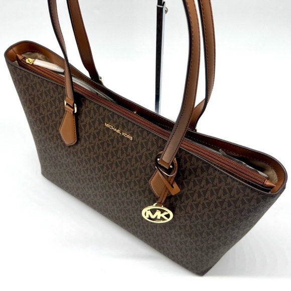 Michael Kors Sheila Large Logo Tote Bag & Matching Continental Wallet Brown - Picture 6 of 12